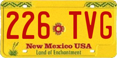 NM license plate 226TVG
