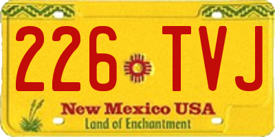 NM license plate 226TVJ