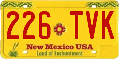 NM license plate 226TVK