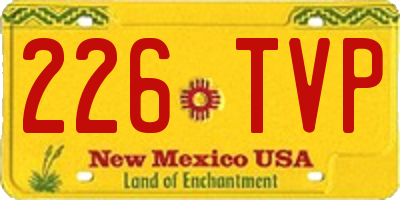 NM license plate 226TVP