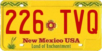 NM license plate 226TVQ