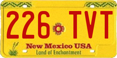 NM license plate 226TVT