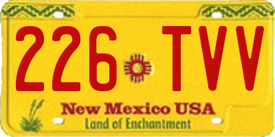 NM license plate 226TVV