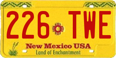 NM license plate 226TWE