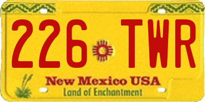 NM license plate 226TWR