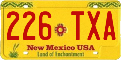 NM license plate 226TXA