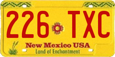 NM license plate 226TXC