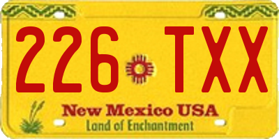 NM license plate 226TXX