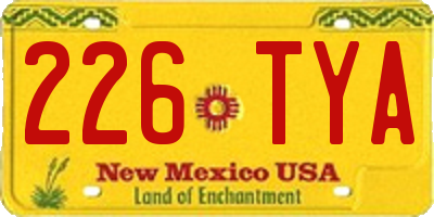 NM license plate 226TYA
