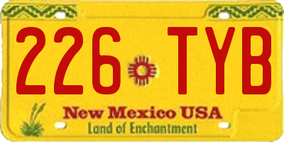 NM license plate 226TYB