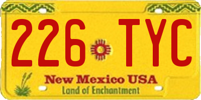 NM license plate 226TYC