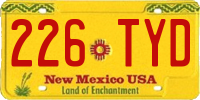 NM license plate 226TYD