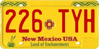 NM license plate 226TYH