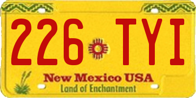 NM license plate 226TYI