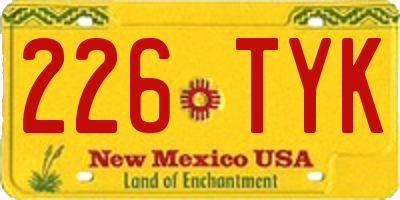 NM license plate 226TYK
