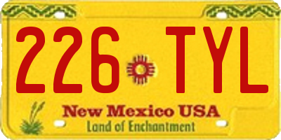 NM license plate 226TYL