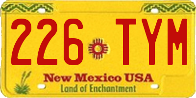 NM license plate 226TYM