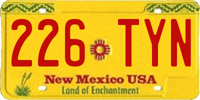 NM license plate 226TYN