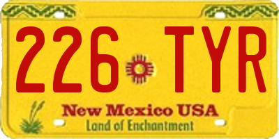 NM license plate 226TYR