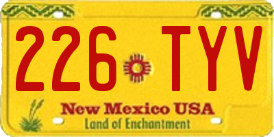 NM license plate 226TYV