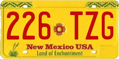 NM license plate 226TZG