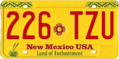 NM license plate 226TZU