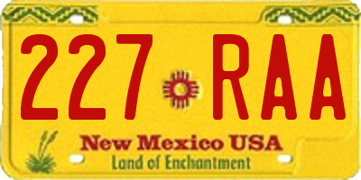 NM license plate 227RAA