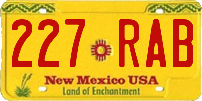 NM license plate 227RAB