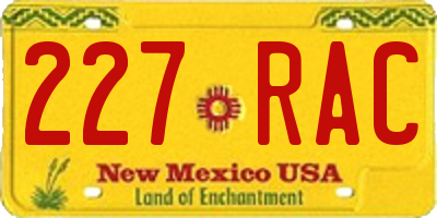 NM license plate 227RAC
