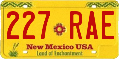 NM license plate 227RAE