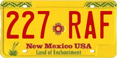 NM license plate 227RAF