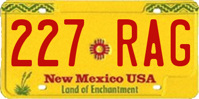 NM license plate 227RAG