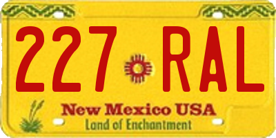 NM license plate 227RAL