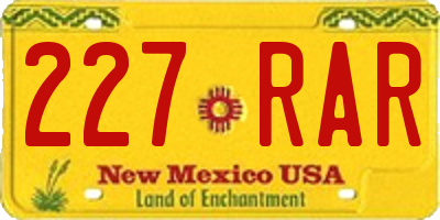 NM license plate 227RAR