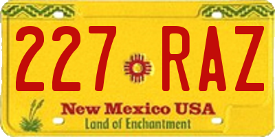 NM license plate 227RAZ