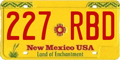NM license plate 227RBD