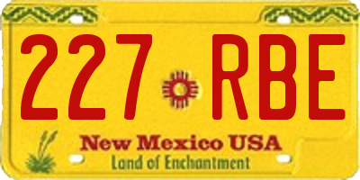 NM license plate 227RBE