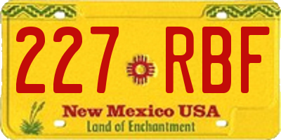 NM license plate 227RBF