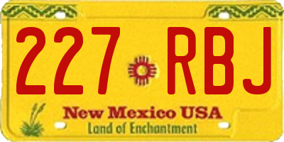 NM license plate 227RBJ