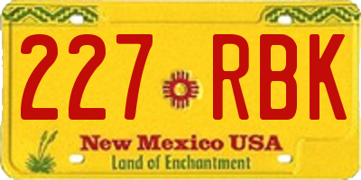 NM license plate 227RBK