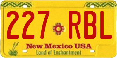NM license plate 227RBL
