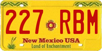 NM license plate 227RBM