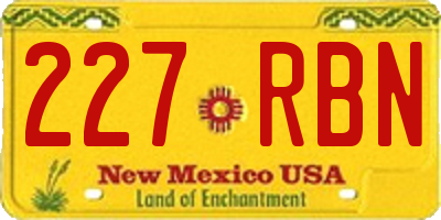 NM license plate 227RBN