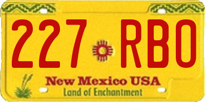 NM license plate 227RBO
