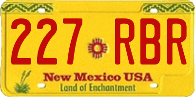 NM license plate 227RBR