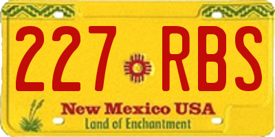 NM license plate 227RBS