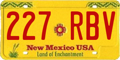 NM license plate 227RBV