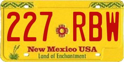 NM license plate 227RBW