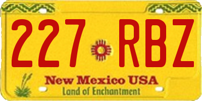 NM license plate 227RBZ