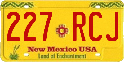 NM license plate 227RCJ